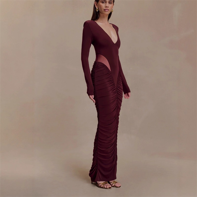 Formal Wear Gowns For Women - Бордовое черное женское платье для выпускного