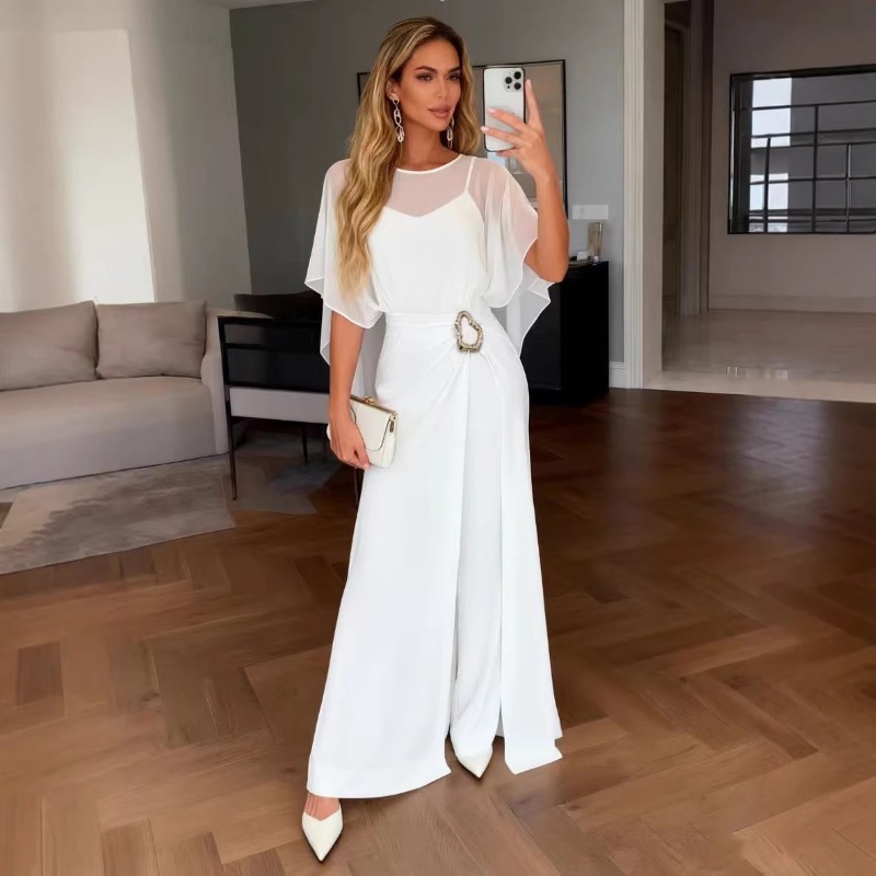 Women'S Formal Wear Wedding - Новый женский белый шифоновый комбинезон 2026