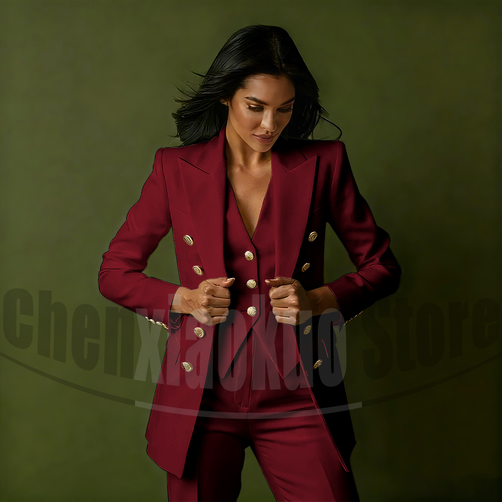 Женский двубортный костюм-трой – обзор и цена Women Formal Wear Blazers