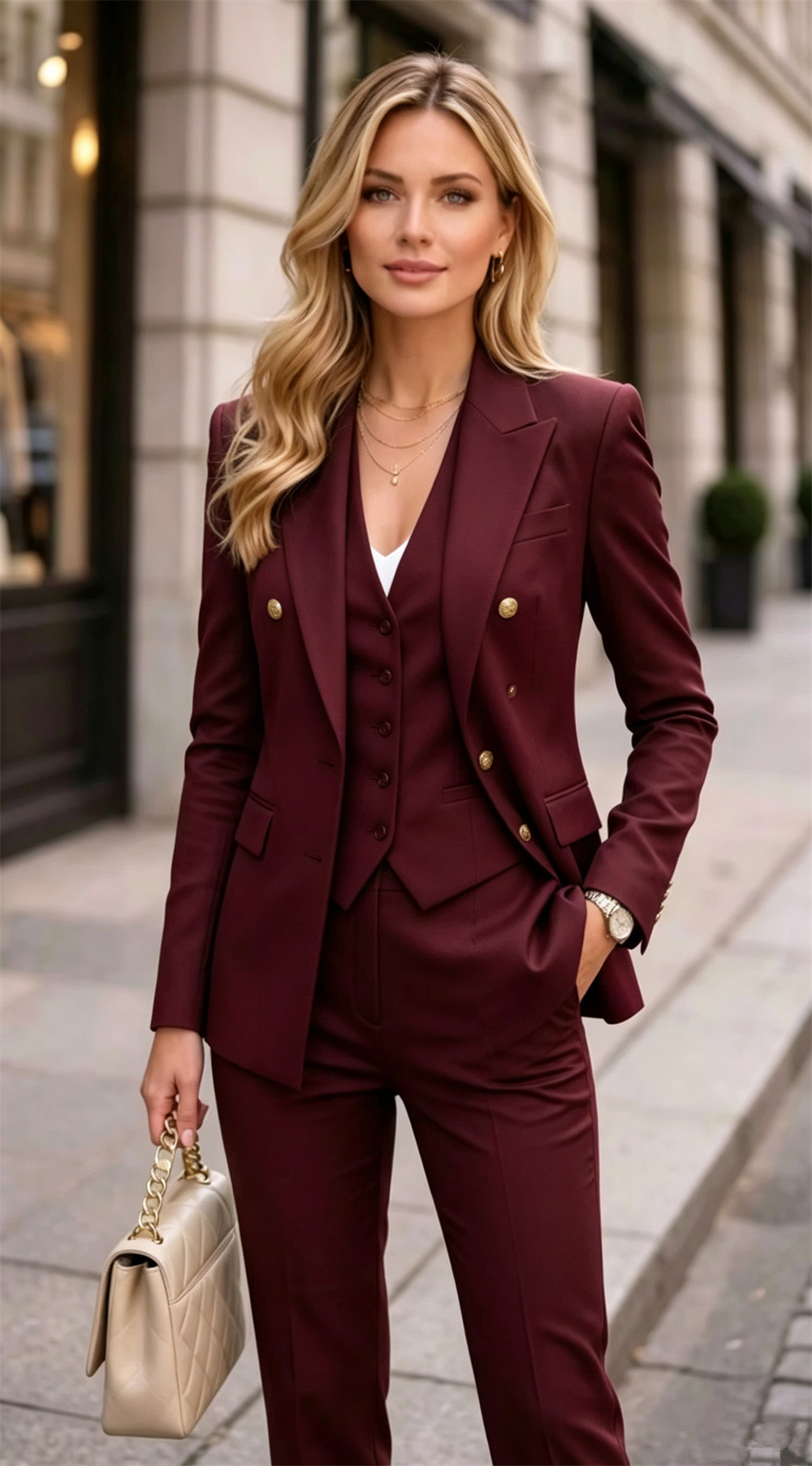 Лавандовый женский двойной кос – обзор и цена Blazer Set Women Formal