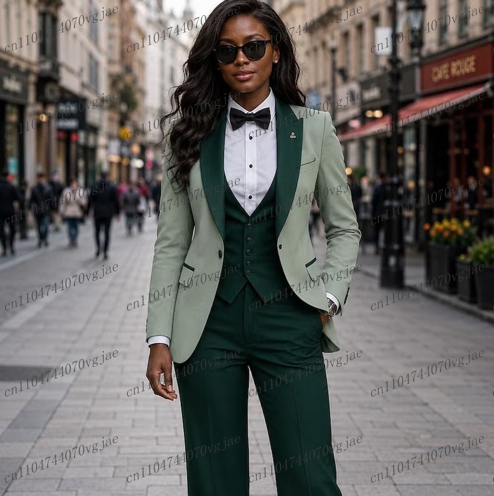 Мятно-зеленый и темно-зеленый  – обзор и цена Blazer Set Women Formal